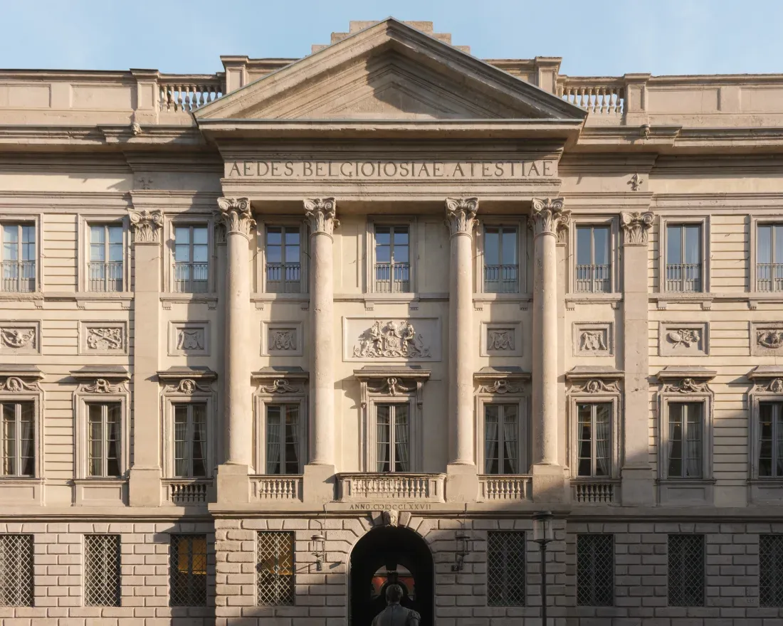 The facade of Palazzo Belgioioso, an historic building in Milan, set to host Thaddaeus Ropac’s latest gallery.