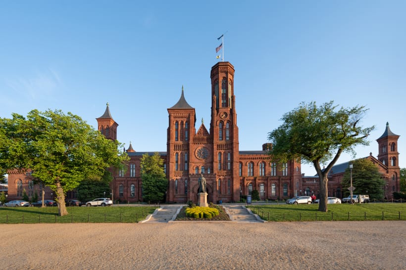 Exterior view of the Smithsonian Institution Building, also known as "The Castle"