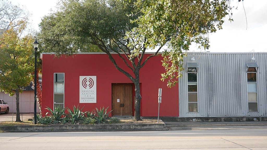 The Main street entrance of Houston Center for Contemporary Craft.