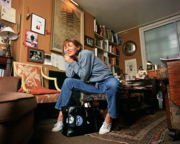 Jane Birkin and the original Hermès Birkin bag, 1996