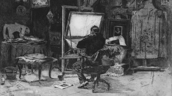 Artist awake at 3 a.m. writing under soft light—creative wakefulness in the midnight interval.