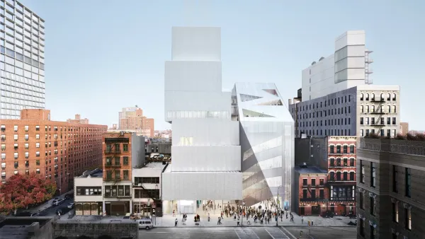 Rendering of the New Museum’s OMA-designed expansion on the Bowery in New York